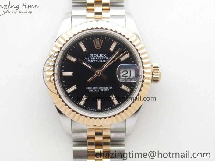1218 Datejust 28mm 279173 SS RG BP Maker Best Edition Black Dial on SS RG Jubilee Bracelet ETA TopPick 2580